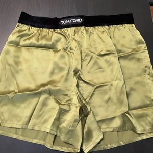 Tom Ford Velvet Trimmed Stretch Silk Shorts